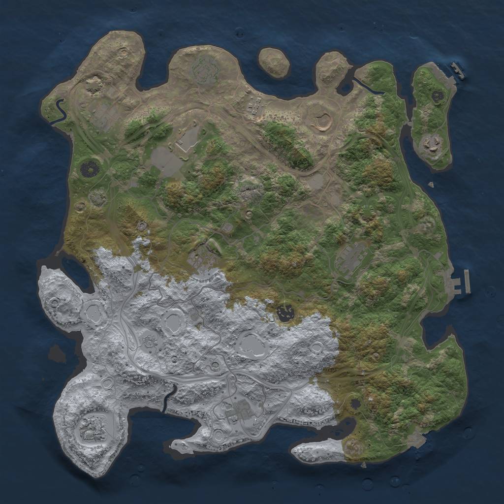 Rust Map: Procedural Map, Size: 4250, Seed: 2004445409, 19 Monuments