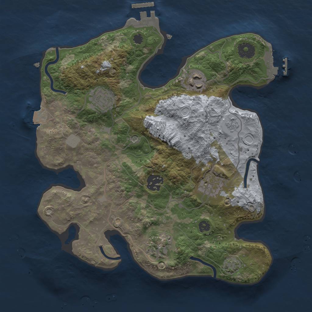 Rust Map: Procedural Map, Size: 2800, Seed: 1082116429, 13 Monuments