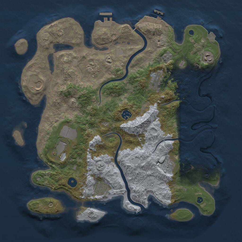 Rust Map: Procedural Map, Size: 3900, Seed: 28101848, 15 Monuments