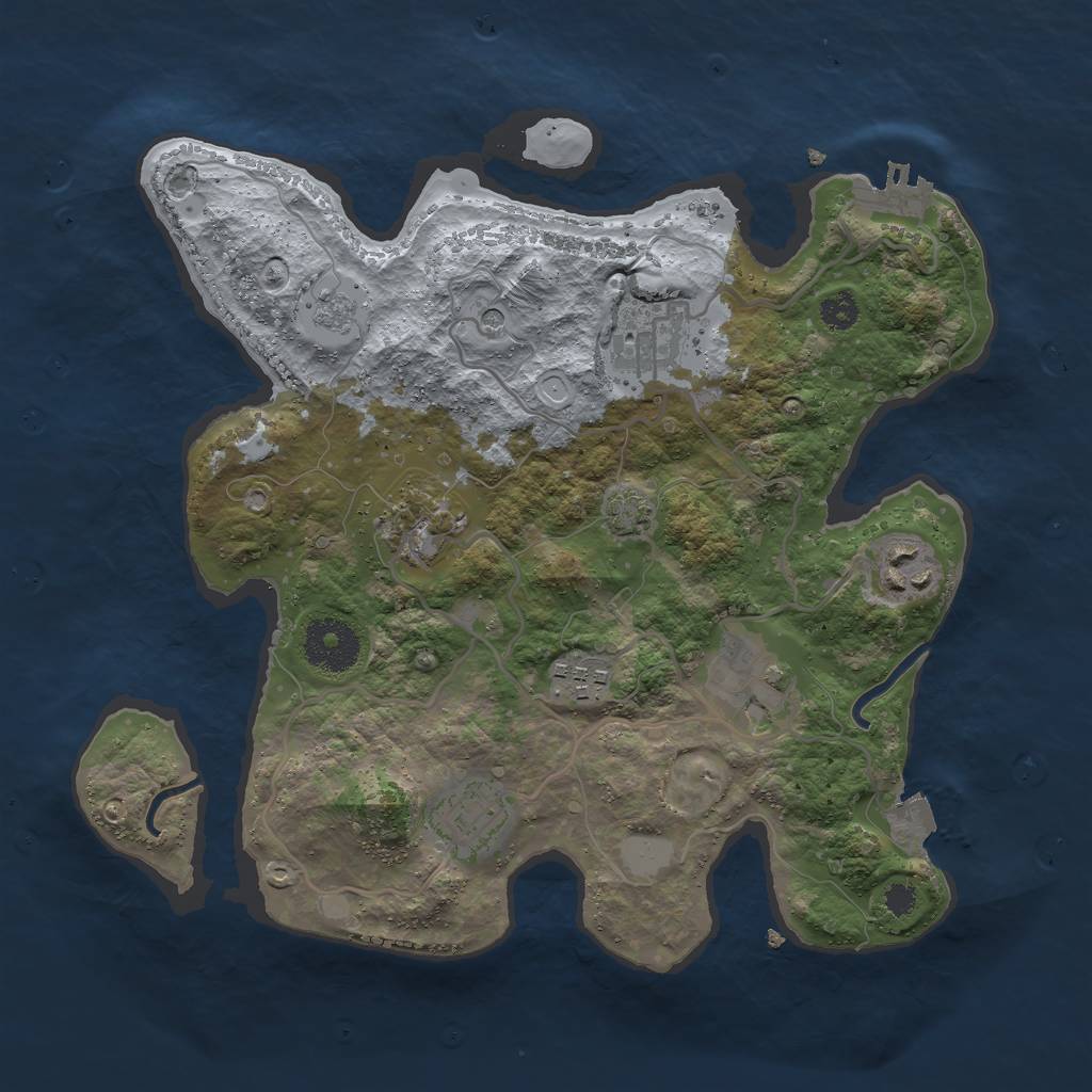 Rust Map: Procedural Map, Size: 3000, Seed: 417, 13 Monuments