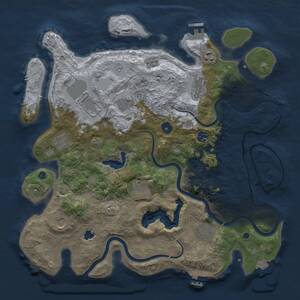 Thumbnail Rust Map: Procedural Map, Size: 4000, Seed: 525223633, 16 Monuments