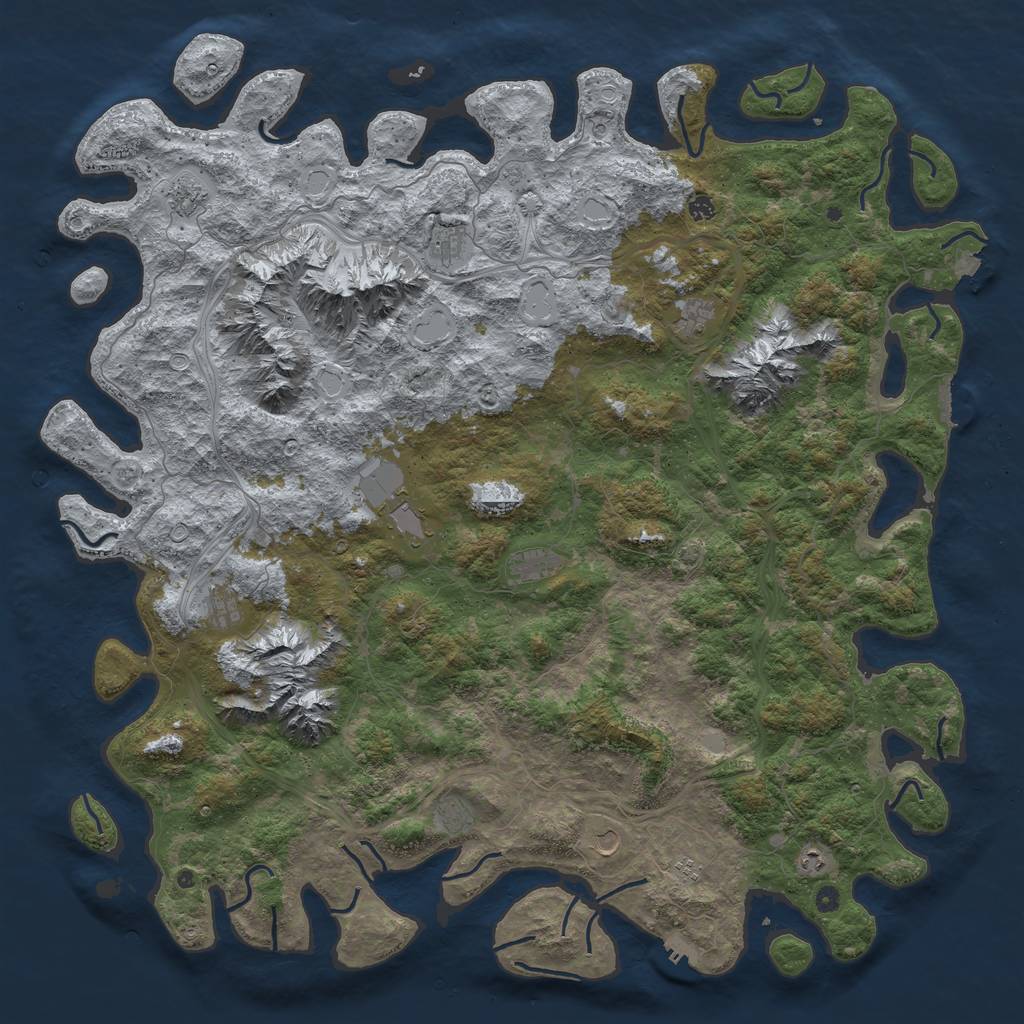 Rust Map: Procedural Map, Size: 6000, Seed: 1759614629, 19 Monuments