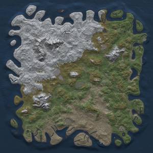 Thumbnail Rust Map: Procedural Map, Size: 6000, Seed: 1759614629, 19 Monuments