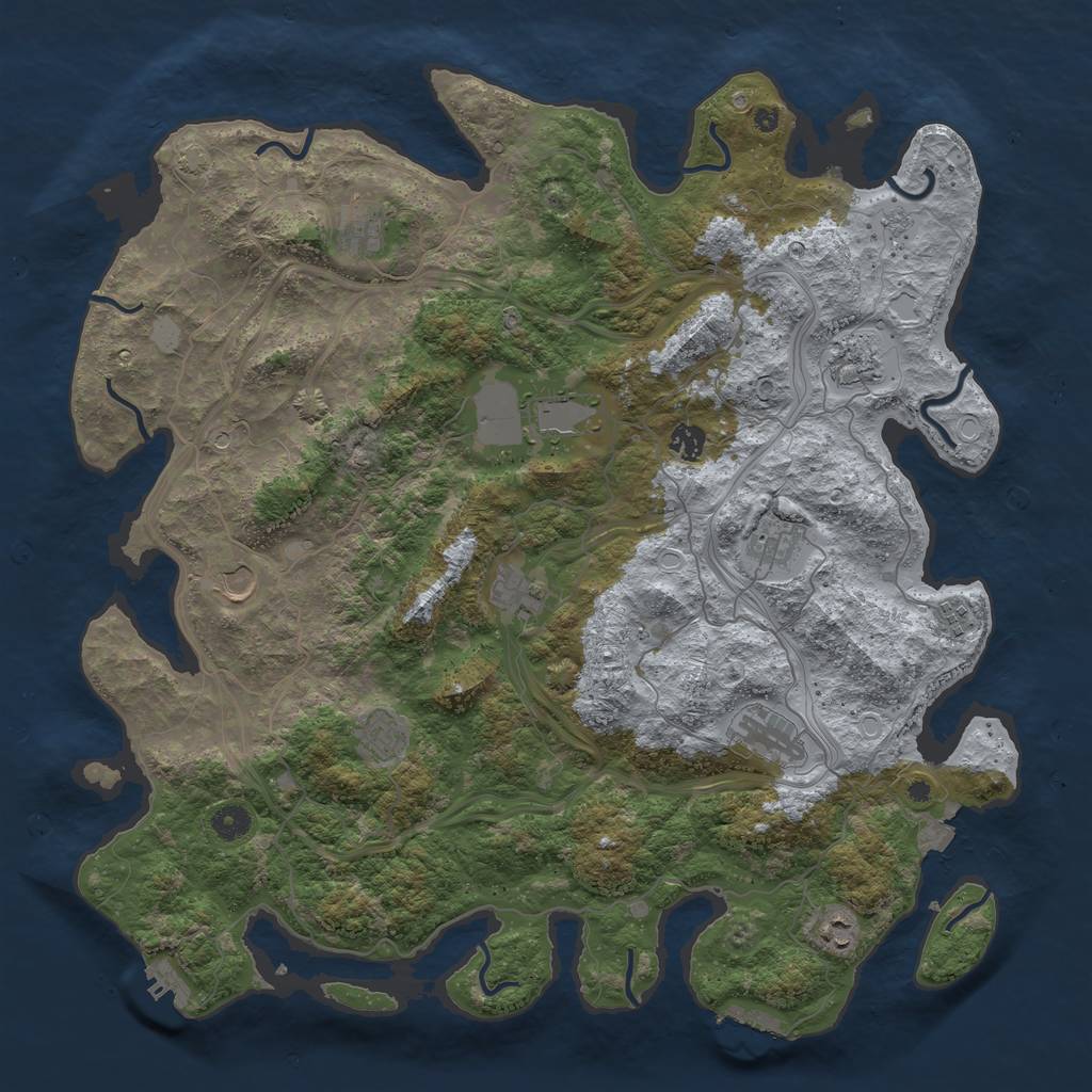 Rust Map: Procedural Map, Size: 4500, Seed: 1598548980, 19 Monuments