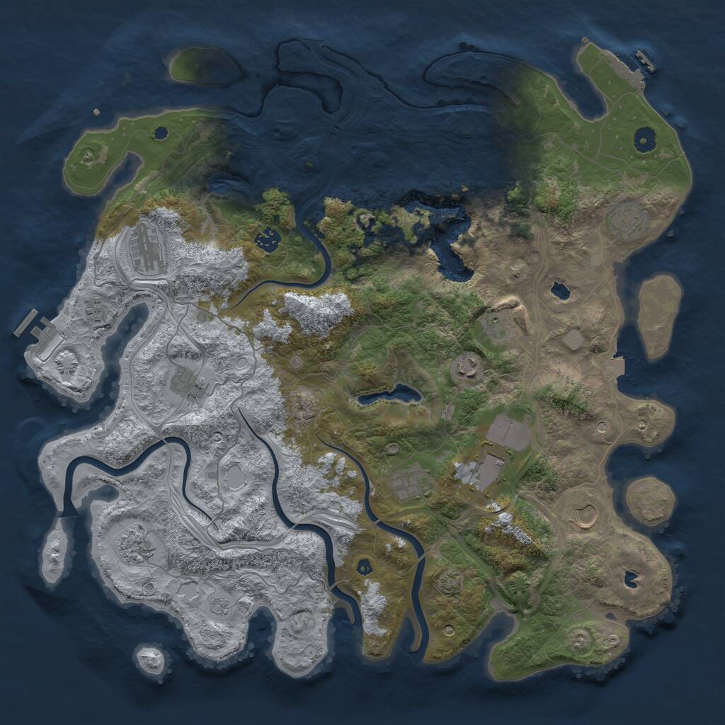 Rust Map: Procedural Map, Size: 4500, Seed: 1948494663, 17 Monuments