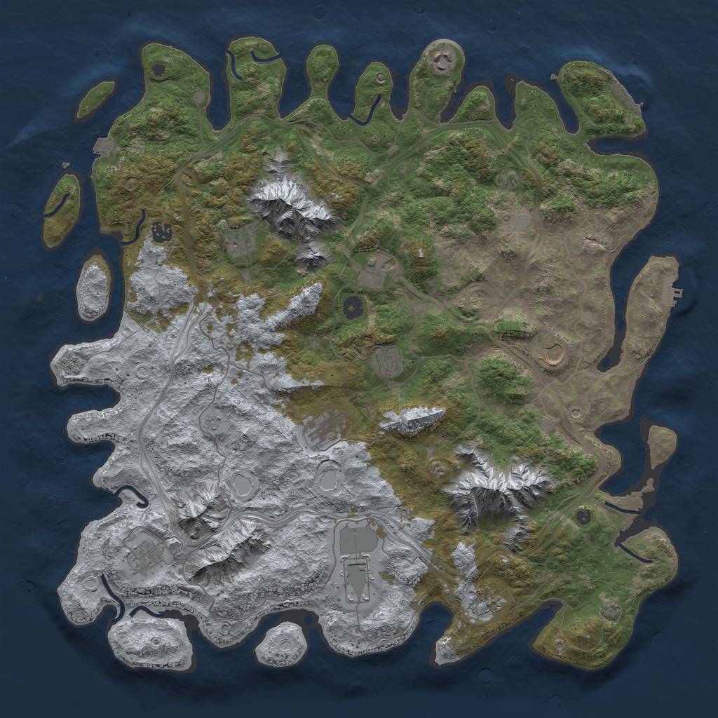 Rust Map: Procedural Map, Size: 5000, Seed: 246013220, 19 Monuments