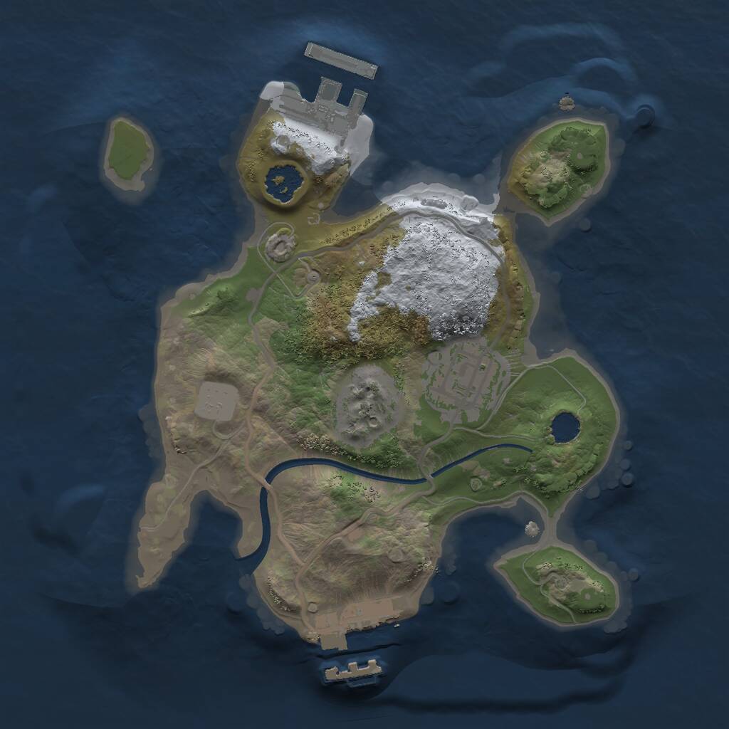 Rust Map: Procedural Map, Size: 2000, Seed: 850603782, 4 Monuments