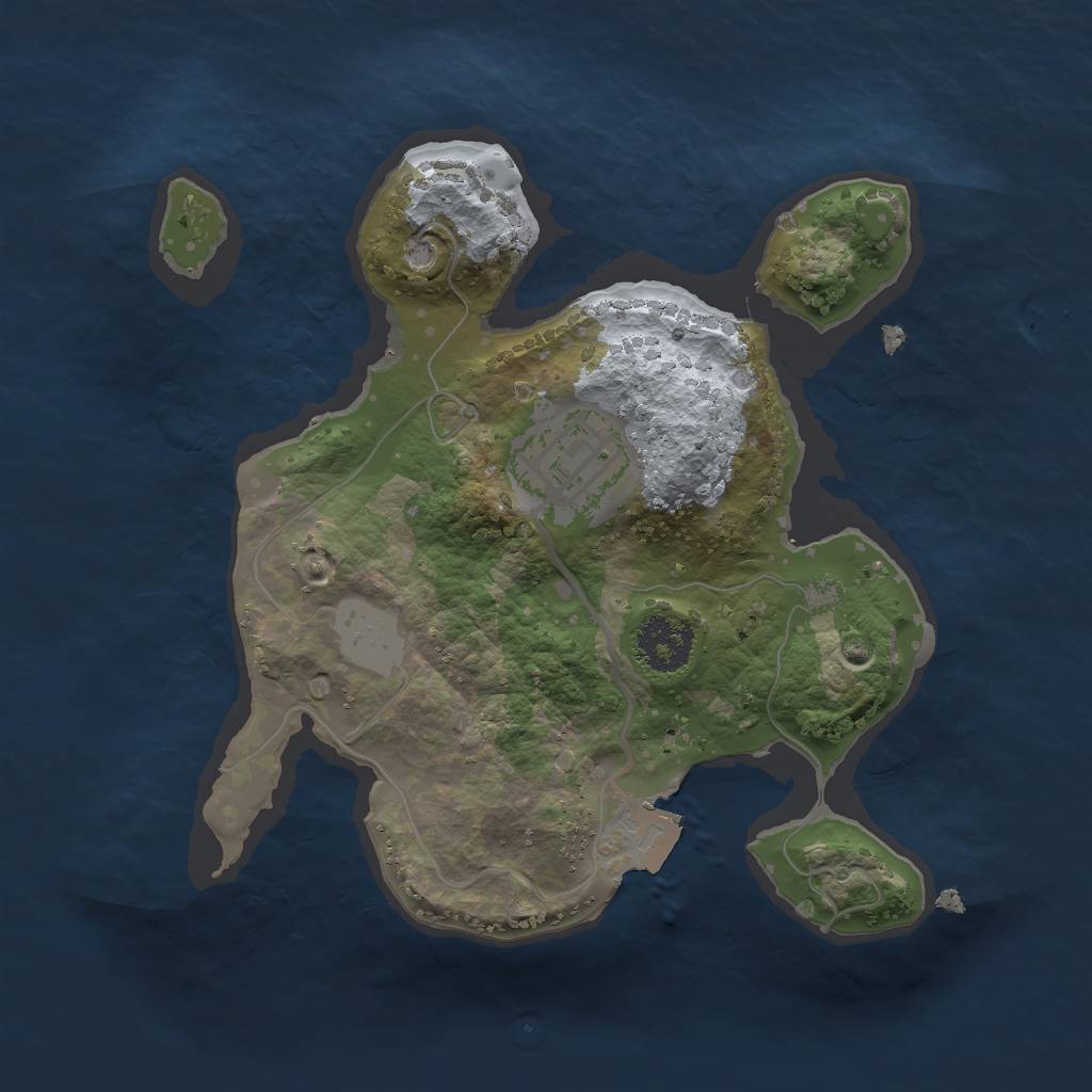 Rust Map: Procedural Map, Size: 2000, Seed: 850603782, 4 Monuments