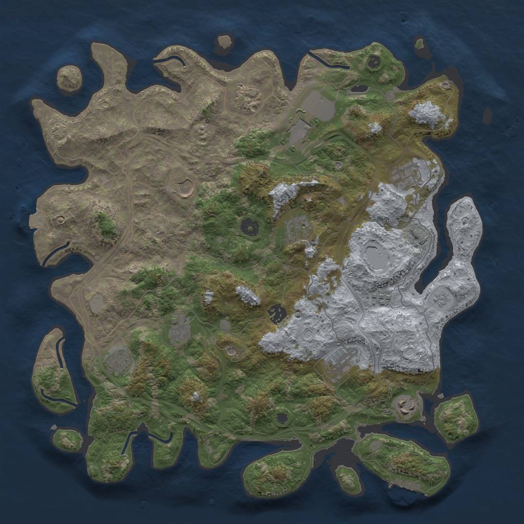 Rust Map: Procedural Map, Size: 4250, Seed: 5155463, 18 Monuments