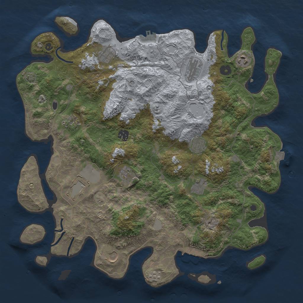 Rust Map: Procedural Map, Size: 4096, Seed: 1863175900, 19 Monuments