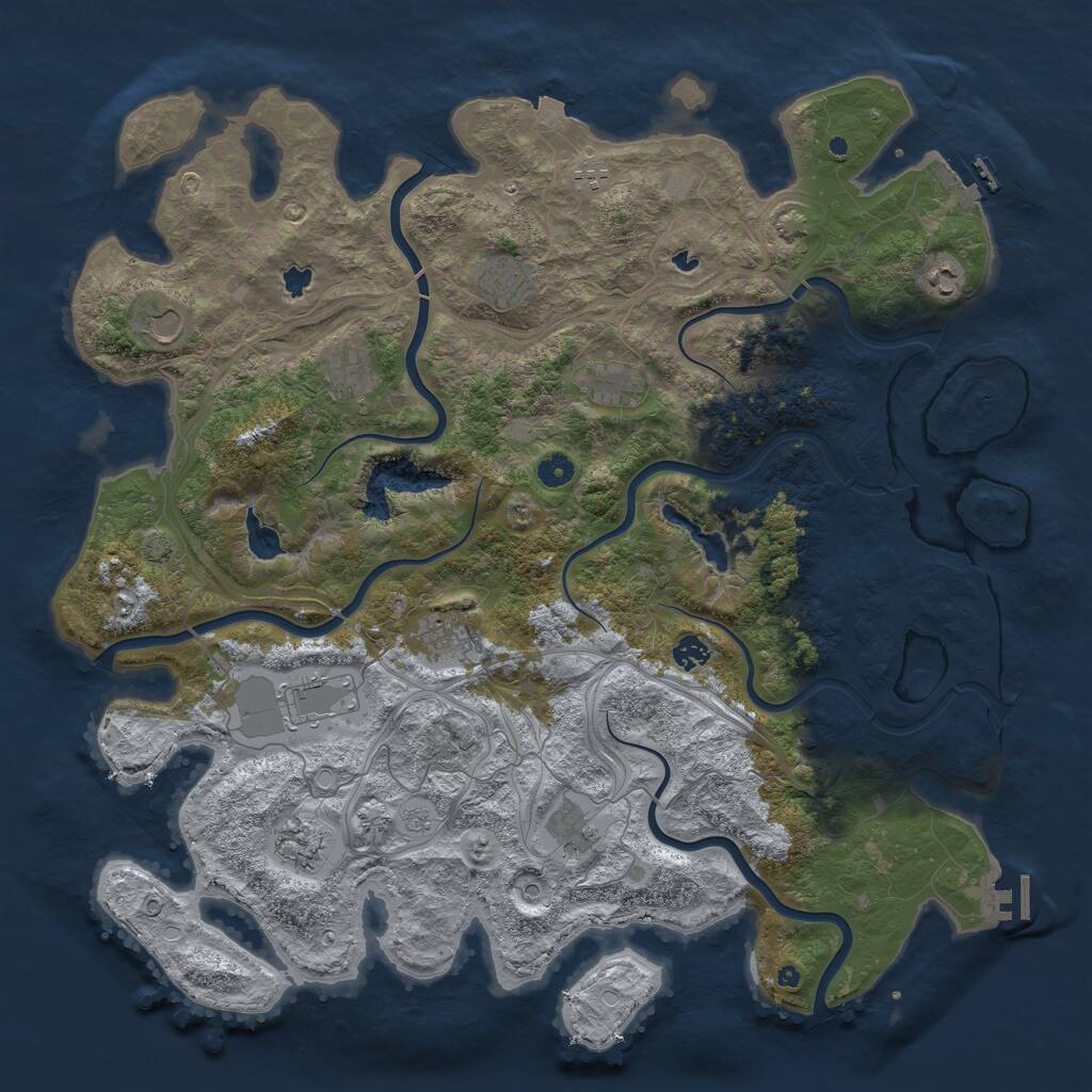 Rust Map: Procedural Map, Size: 4800, Seed: 32576143, 17 Monuments