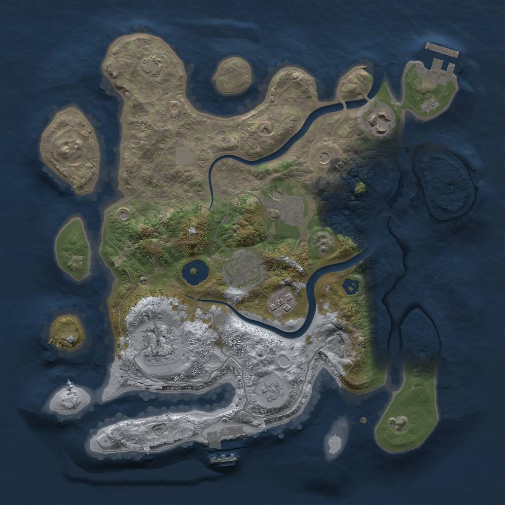 Rust Map: Procedural Map, Size: 3000, Seed: 1653017907, 11 Monuments