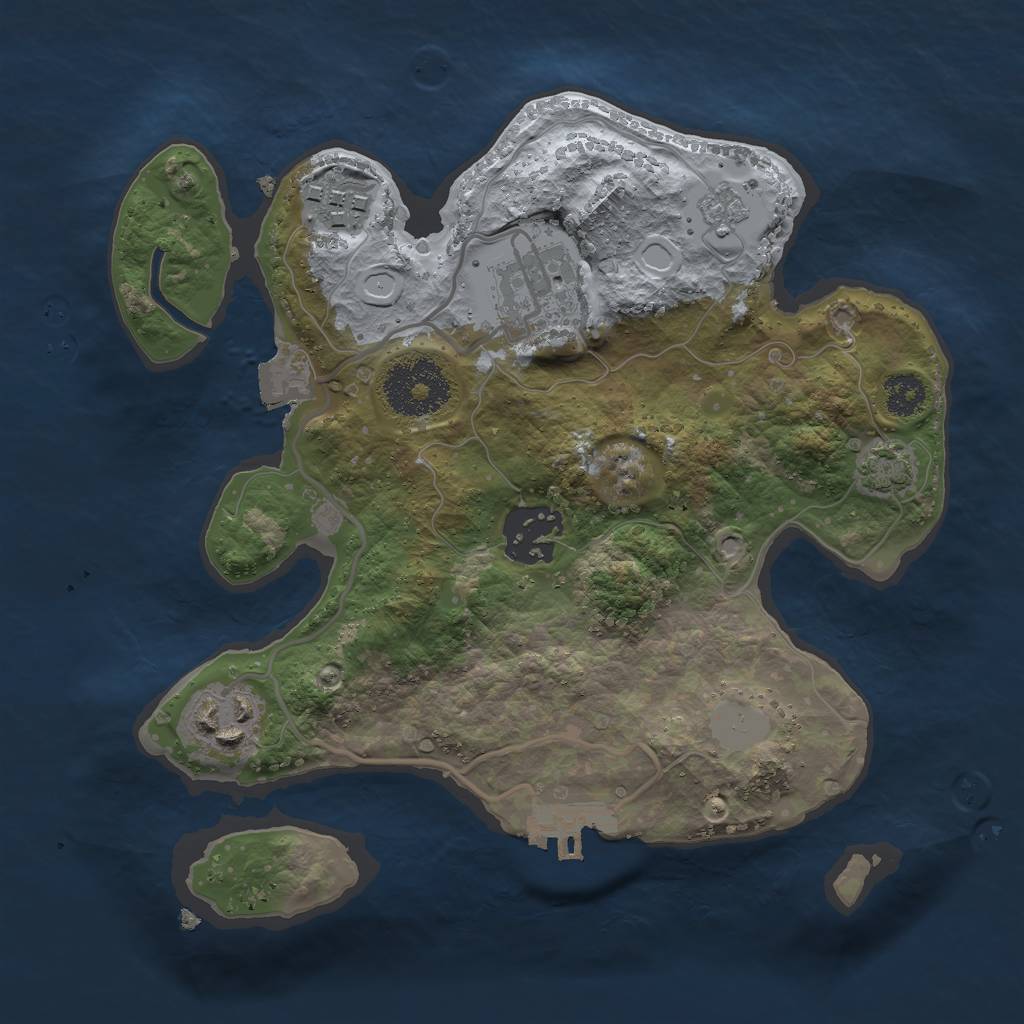 Rust Map: Procedural Map, Size: 2500, Seed: 824356326, 10 Monuments