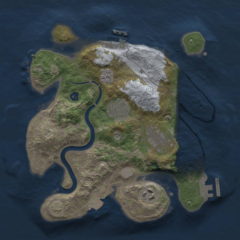 Rust Map: Procedural Map, Size: 2600, Seed: 66559355, 9 Monuments