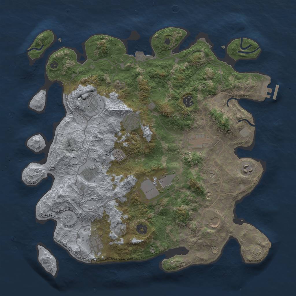 Rust Map: Procedural Map, Size: 4000, Seed: 317917244, 17 Monuments