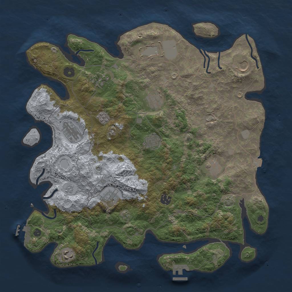 Rust Map: Procedural Map, Size: 4000, Seed: 8780, 19 Monuments