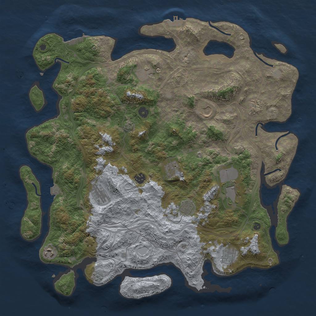 Rust Map: Procedural Map, Size: 4500, Seed: 57319, 19 Monuments