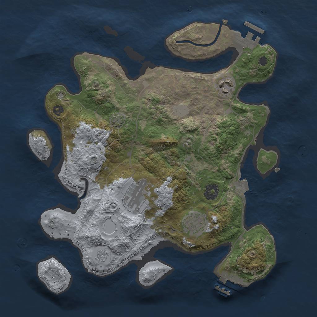 Rust Map: Procedural Map, Size: 3000, Seed: 568, 10 Monuments