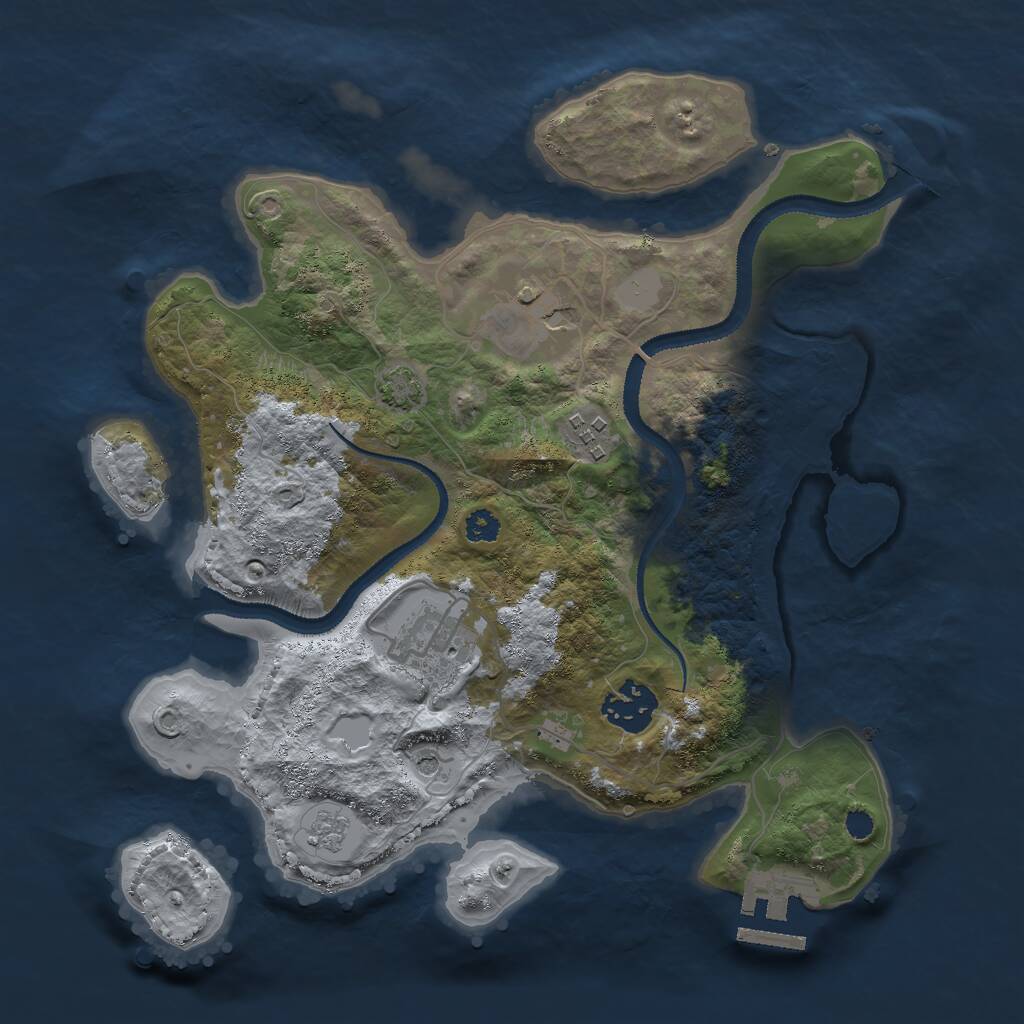 Rust Map: Procedural Map, Size: 3000, Seed: 568, 9 Monuments