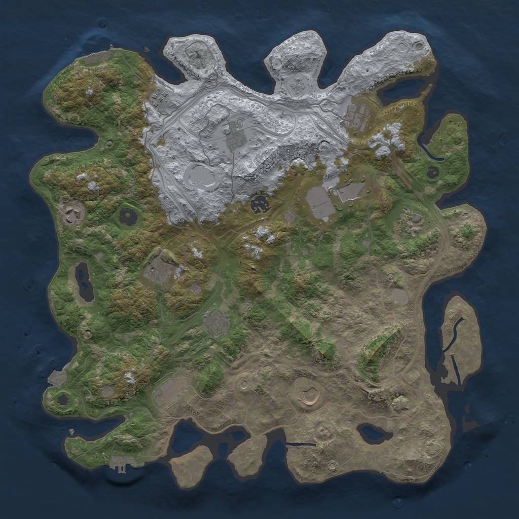 Rust Map: Procedural Map, Size: 4250, Seed: 1936956799, 19 Monuments