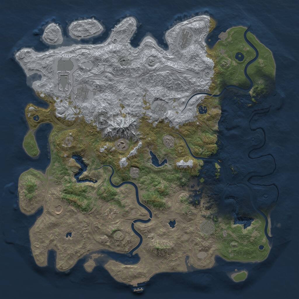 Rust Map: Procedural Map, Size: 5000, Seed: 1223123, 17 Monuments