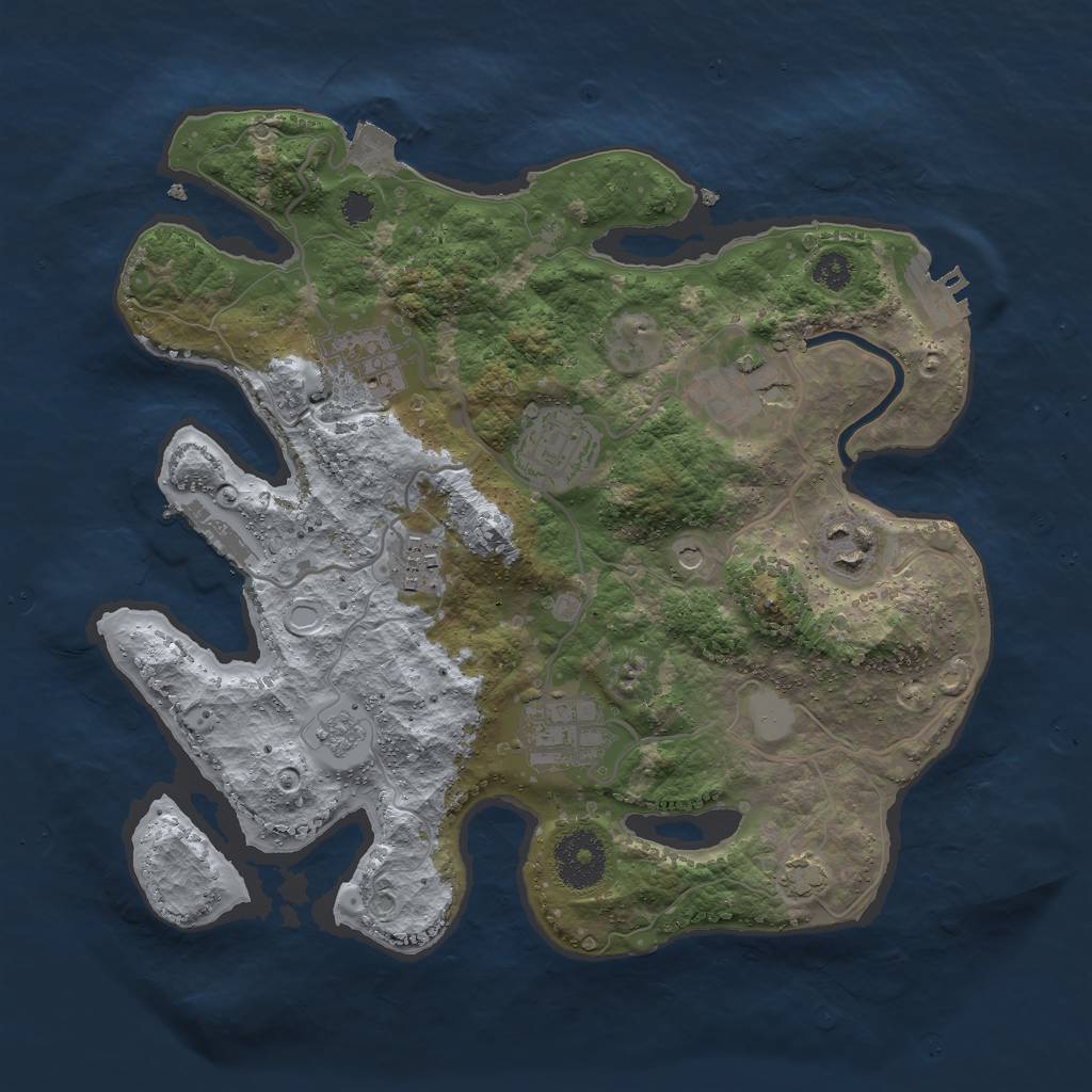 Rust Map: Procedural Map, Size: 3000, Seed: 86530, 14 Monuments