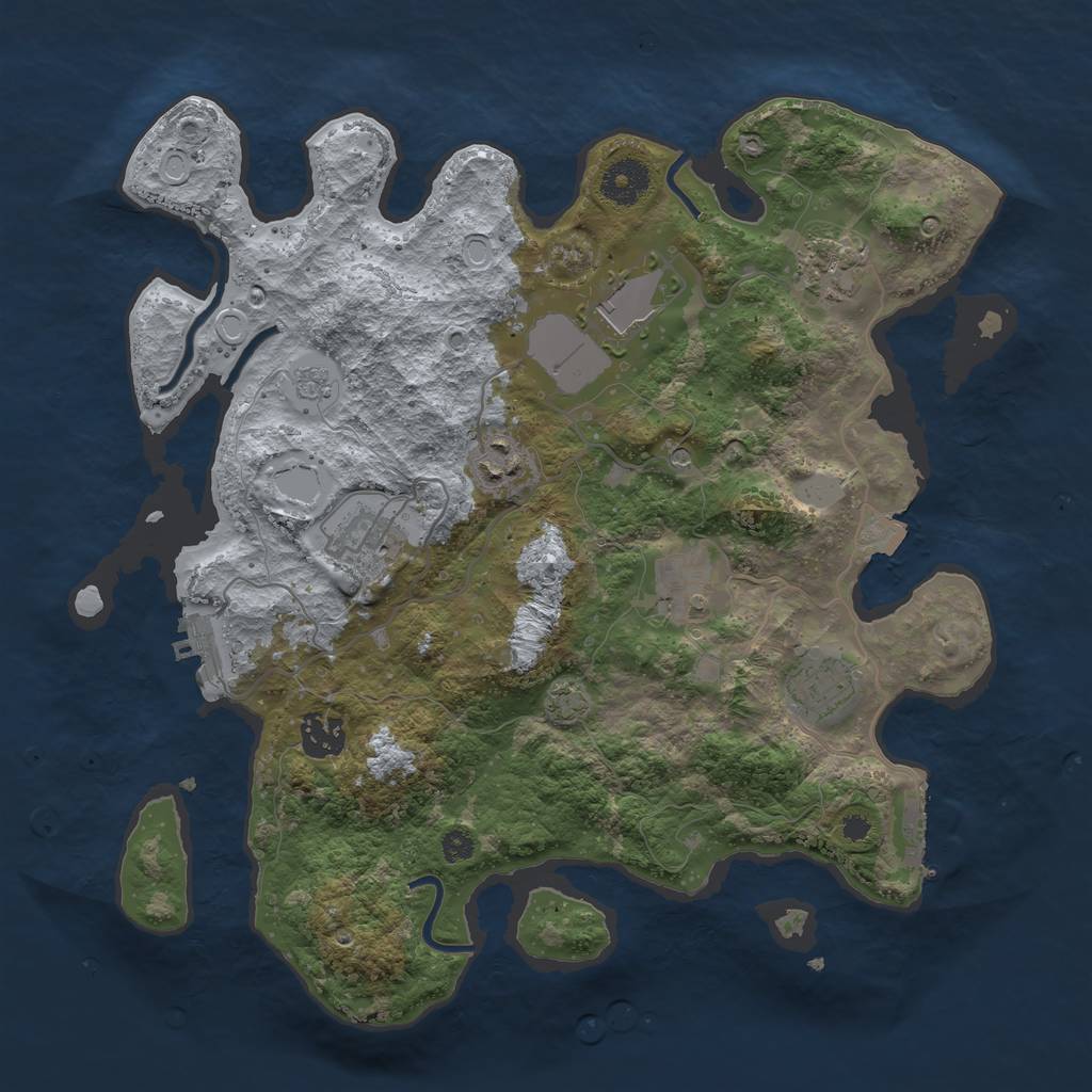 Rust Map: Procedural Map, Size: 3500, Seed: 123184534, 15 Monuments