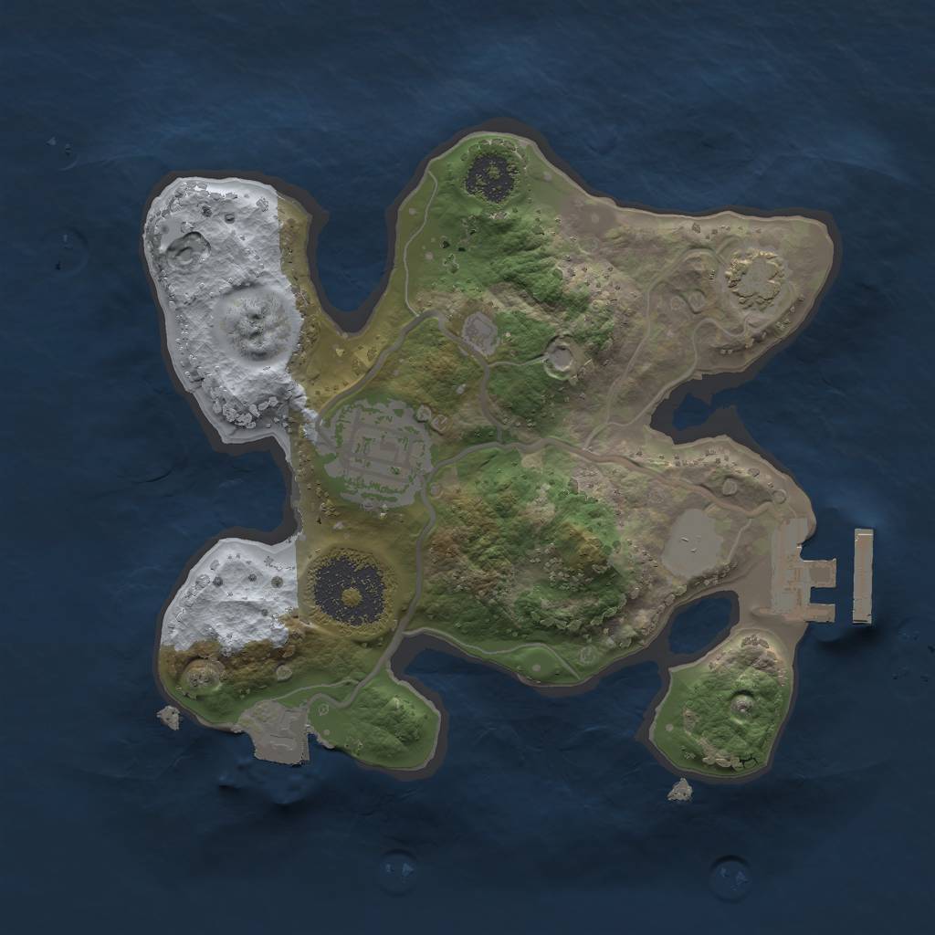 Rust Map: Procedural Map, Size: 2000, Seed: 1020584851, 6 Monuments