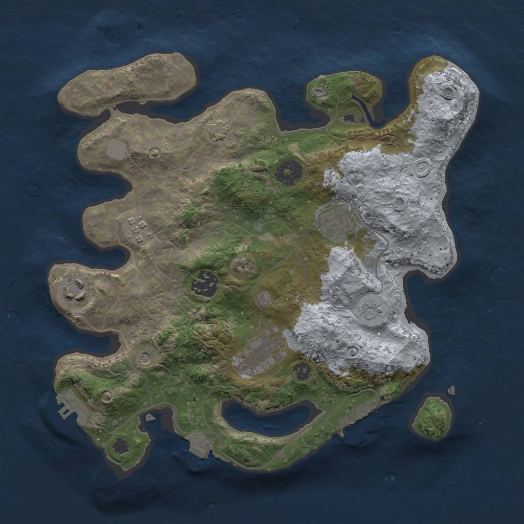 Rust Map: Procedural Map, Size: 3000, Seed: 26924218, 13 Monuments