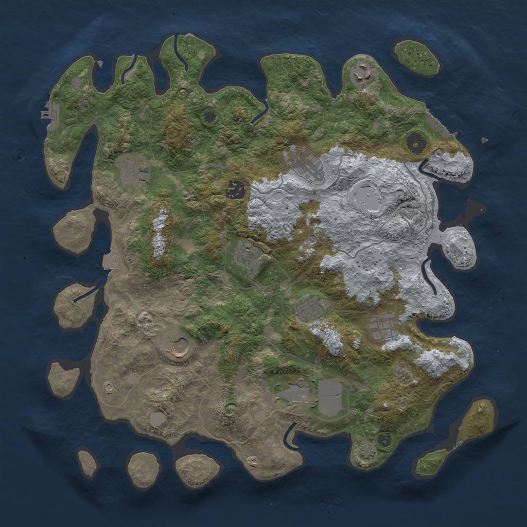 Rust Map: Procedural Map, Size: 4000, Seed: 560955996, 17 Monuments