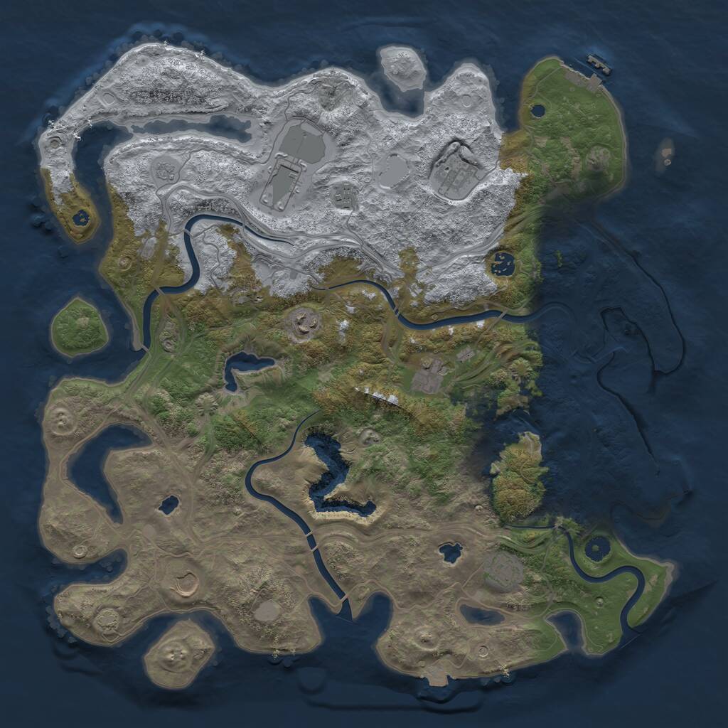 Rust Map: Procedural Map, Size: 4500, Seed: 1670543963, 15 Monuments