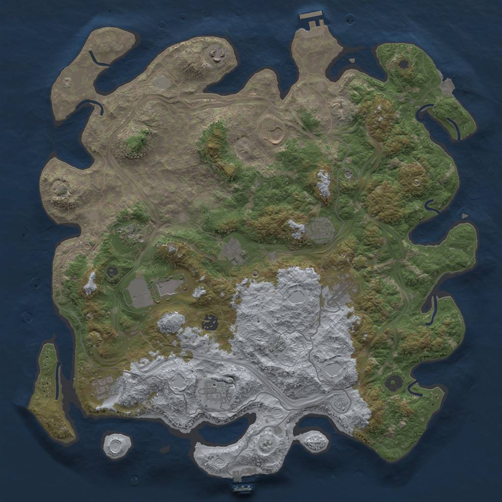 Rust Map: Procedural Map, Size: 4500, Seed: 908743473, 19 Monuments