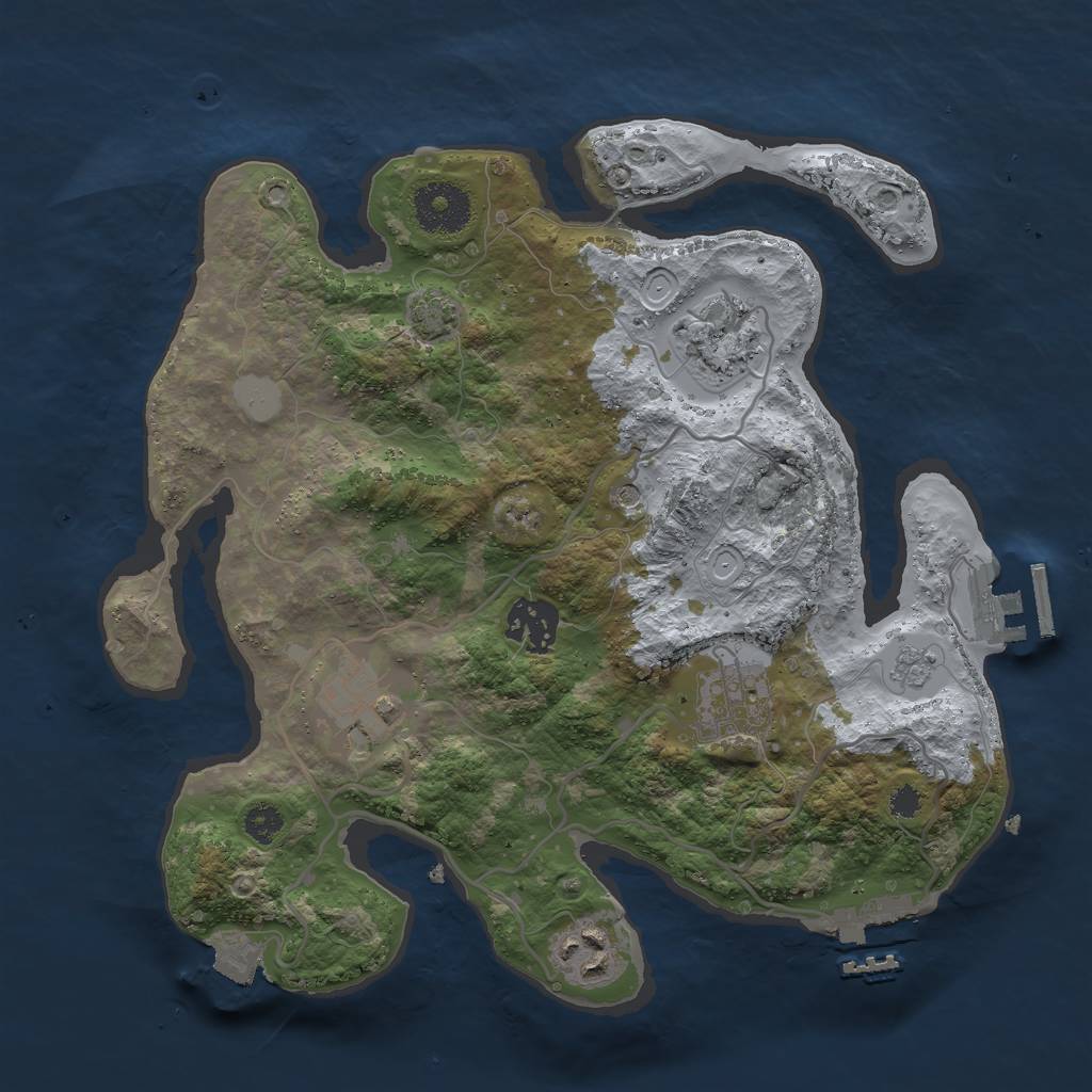 Rust Map: Procedural Map, Size: 3000, Seed: 1998162513, 13 Monuments