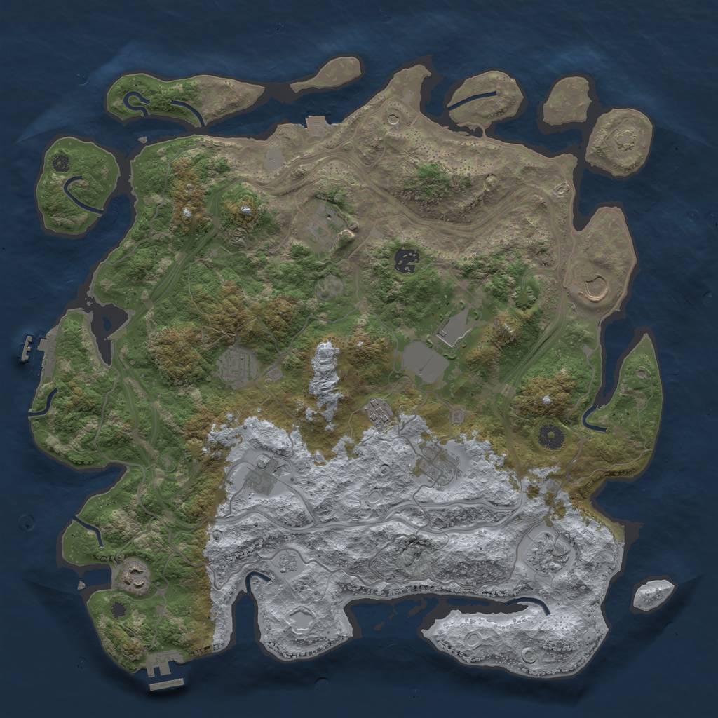 Rust Map: Procedural Map, Size: 4250, Seed: 385961903, 18 Monuments