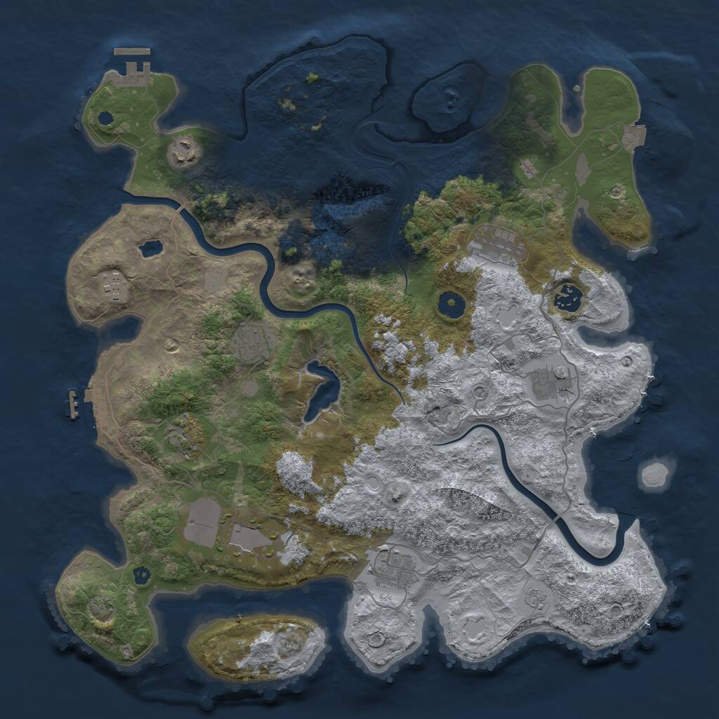 Rust Map: Procedural Map, Size: 4000, Seed: 175484, 15 Monuments
