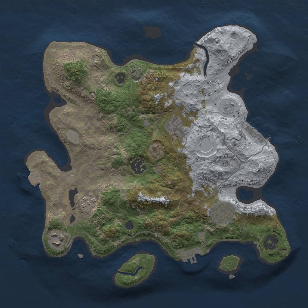 Rust Map: Procedural Map, Size: 3000, Seed: 1249499511, 13 Monuments