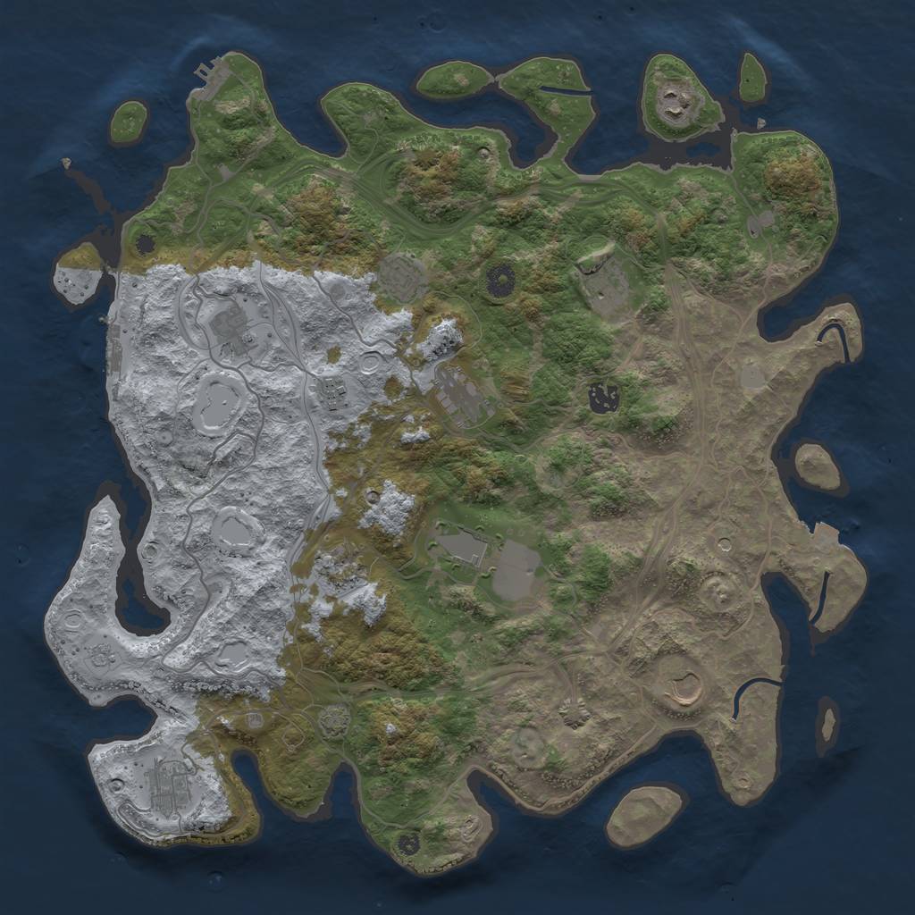 Rust Map: Procedural Map, Size: 4250, Seed: 796993845, 19 Monuments