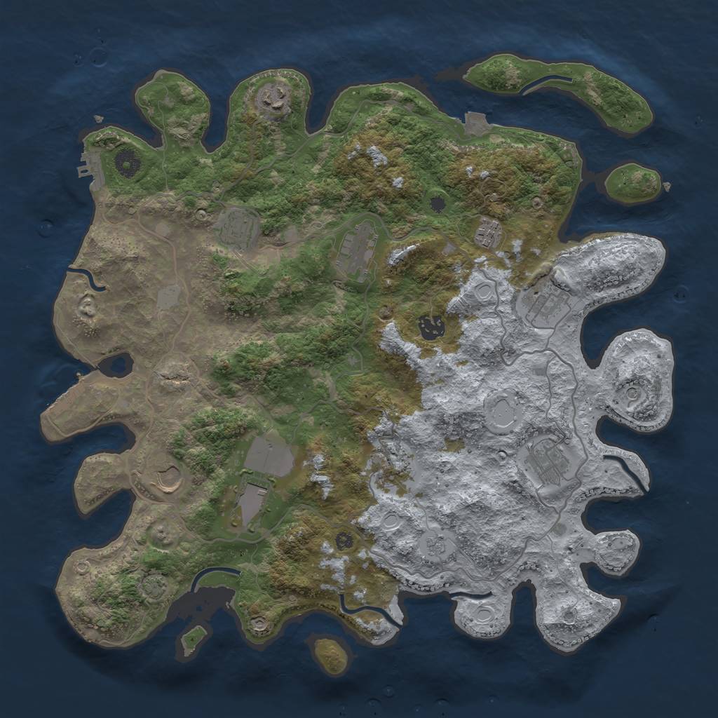 Rust Map: Procedural Map, Size: 4000, Seed: 1645024294, 18 Monuments