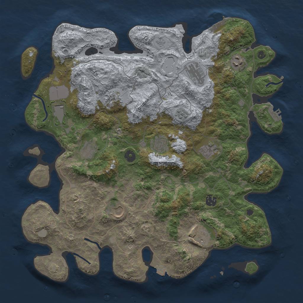 Rust Map: Procedural Map, Size: 4000, Seed: 787106591, 19 Monuments