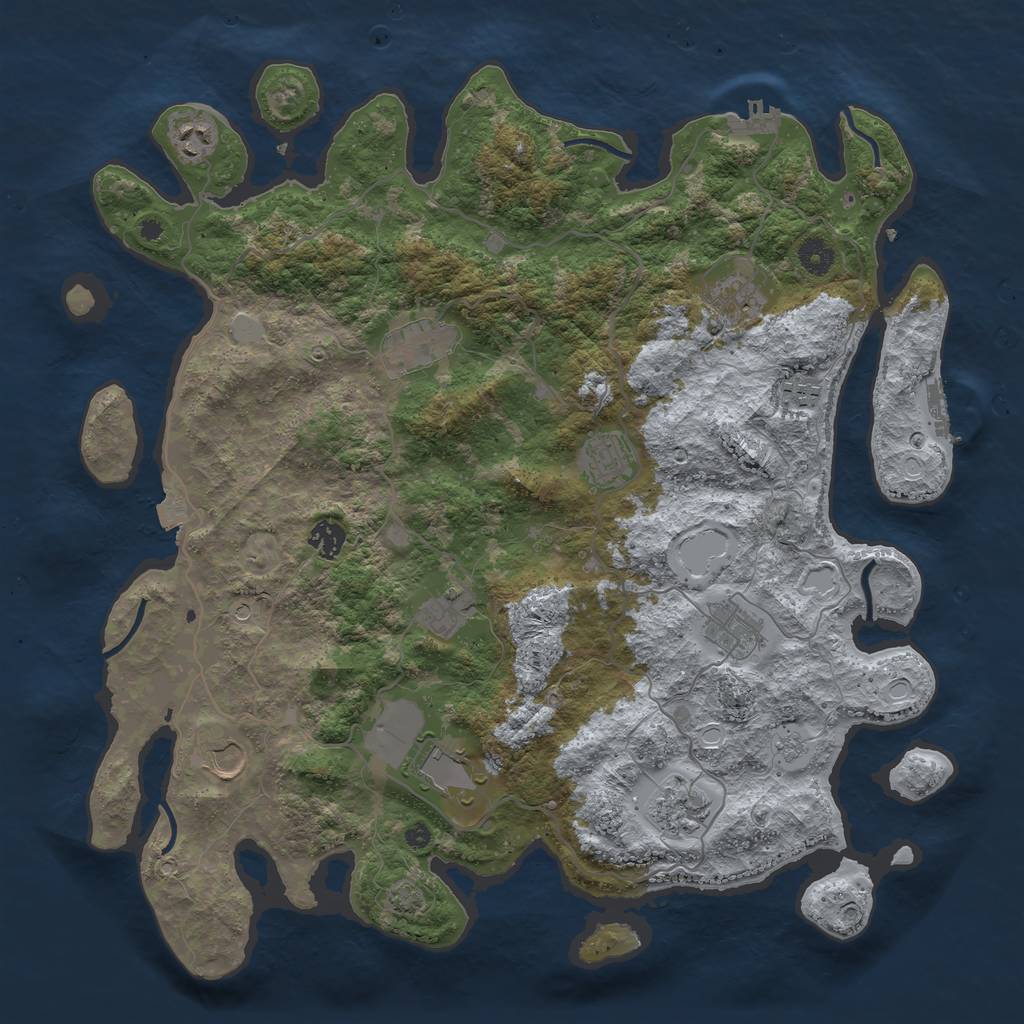 Rust Map: Procedural Map, Size: 4200, Seed: 1626550768, 19 Monuments