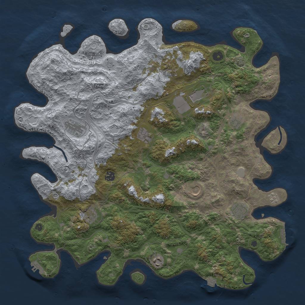 Rust Map: Procedural Map, Size: 4500, Seed: 1801851659, 19 Monuments