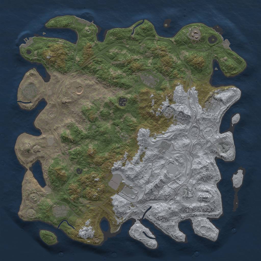 Rust Map: Procedural Map, Size: 4500, Seed: 31050, 19 Monuments