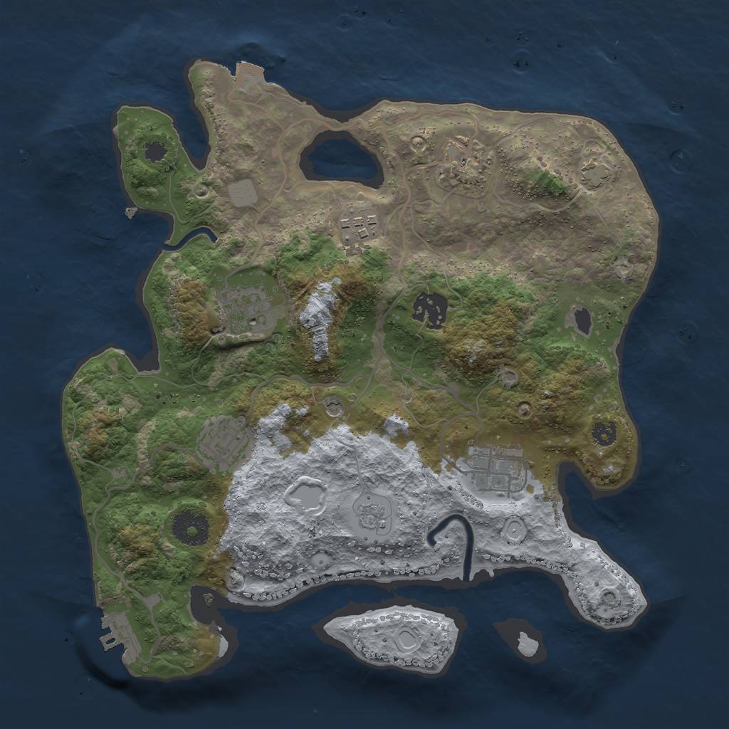 Rust Map: Procedural Map, Size: 3000, Seed: 22100, 13 Monuments