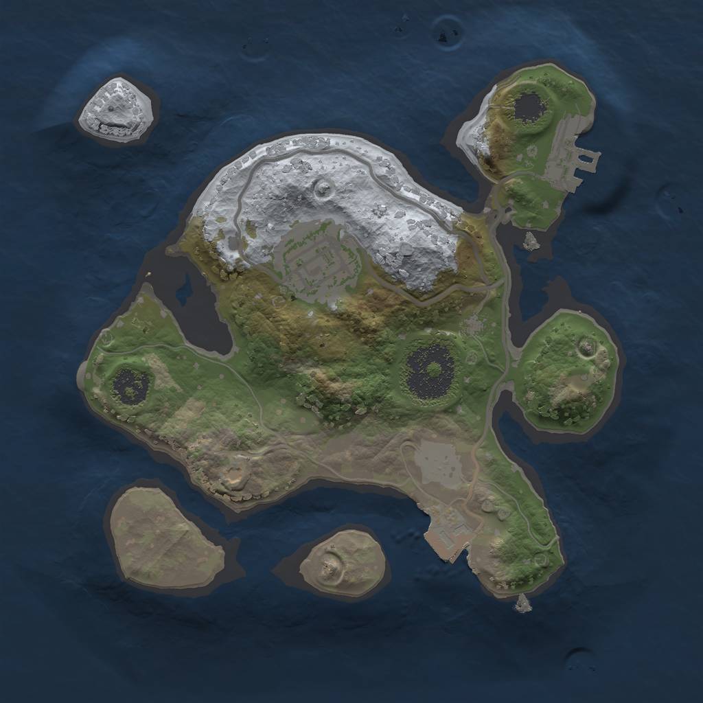 Rust Map: Procedural Map, Size: 2000, Seed: 1889976456, 5 Monuments