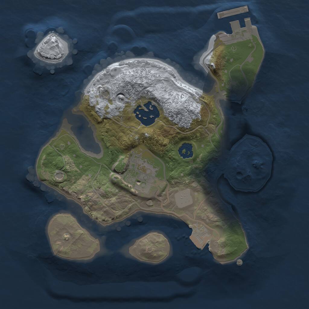 Rust Map: Procedural Map, Size: 2000, Seed: 1889976456, 4 Monuments