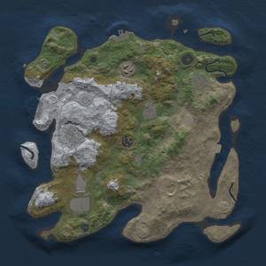 Thumbnail Rust Map: Procedural Map, Size: 3500, Seed: 1145355601, 15 Monuments