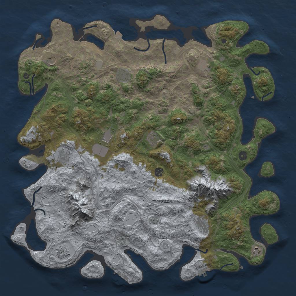 Rust Map: Procedural Map, Size: 5000, Seed: 918696300, 19 Monuments