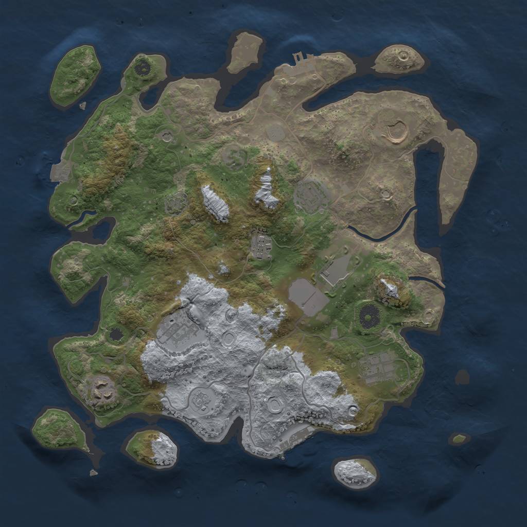 Rust Map: Procedural Map, Size: 3500, Seed: 707705192, 15 Monuments