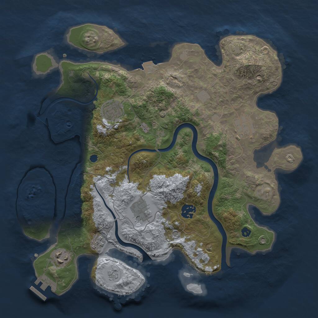 Rust Map: Procedural Map, Size: 3300, Seed: 173506519, 11 Monuments