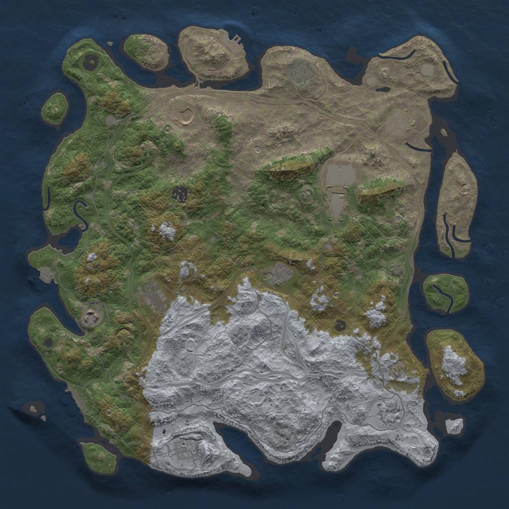 Rust Map: Procedural Map, Size: 4650, Seed: 7012023, 19 Monuments